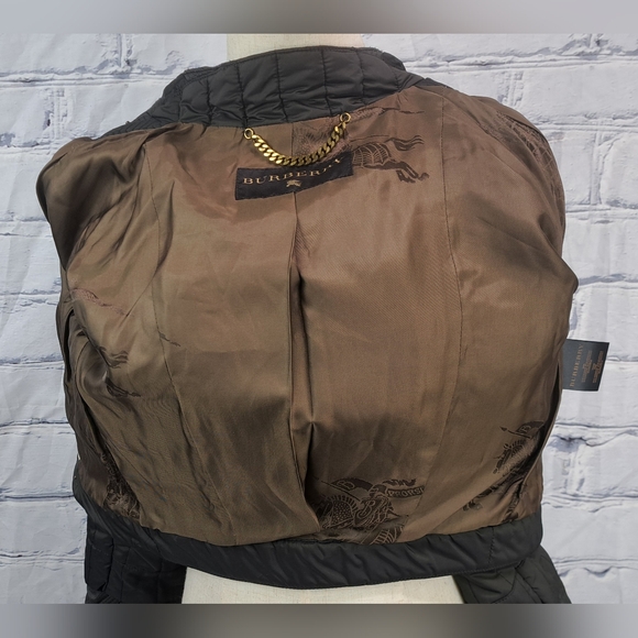 Burberry  Women's Jacket Coat Brown Quilted vintage 90s Y2K Italy 40 EU / 6 US - Picture 12 of 16